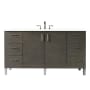 James Martin Vanities Metropolitan 60" Free Standing Single Basin Vanity Set with Wood Cabinet and 3cm Quartz Vanity Top Silver Oak