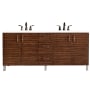 James Martin Vanities Metropolitan 72" Free Standing Double Basin Vanity Set with Wood Cabinet and 3cm Quartz Vanity Top American Walnut