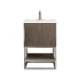 James Martin Vanities Columbia 24" Free Standing Single Basin Vanity Set with Cabinet and Stone Composite Vanity Top Ash Gray
