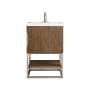James Martin Vanities Columbia 24" Free Standing Single Basin Vanity Set with Cabinet and Stone Composite Vanity Top Latte Oak