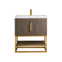James Martin Vanities Columbia 32" Free Standing Single Basin Vanity Set with Cabinet and Stone Composite Vanity Top Ash Gray