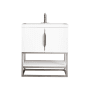 James Martin Vanities Columbia 32" Free Standing Single Basin Vanity Set with Cabinet and Stone Composite Vanity Top Glossy White