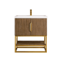 James Martin Vanities Columbia 32" Free Standing Single Basin Vanity Set with Cabinet and Stone Composite Vanity Top Latte Oak