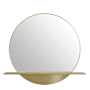 James Martin Vanities Platform 24"W x 22"H Circular Flat Frameless Wall Mounted Bathroom Mirror Radiant Gold