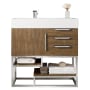 James Martin Vanities Columbia 36" Free Standing Single Basin Vanity Set with Cabinet and Stone Composite Vanity Top Latte Oak
