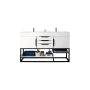 James Martin Vanities Columbia 59" Double Free Standing Vanity Cabinet - Less Vanity Top Glossy White