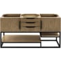 James Martin Vanities Columbia 59" Double Free Standing Vanity Cabinet - Less Vanity Top Latte Oak