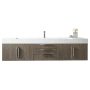 James Martin Vanities Columbia 72" Wall Mounted Single Basin Vanity Set with Cabinet and Stone Composite Vanity Top Ash Gray