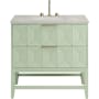 James Martin Vanities Emmeline 36" Free Standing Single Basin Ash Wood Vanity Set with Stone Composite Top and Rectangular Sink - Victorian Silver Pistachio