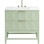 James Martin Vanities Emmeline 36" Free Standing Single Basin Vanity Set with Cabinet and Quartz Vanity Top Pistachio