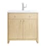 James Martin Vanities Gracyn 36" Free Standing Single Basin Poplar Wood Vanity Set with Quartz Top and Rectangular Sink Coastal DriftWood