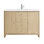 James Martin Vanities Gracyn 48" Free Standing Single Basin Poplar Wood Vanity Set with Quartz Top and Rectangular Sink Coastal DriftWood