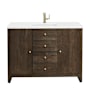 James Martin Vanities Gracyn 48" Free Standing Single Basin Poplar Wood Vanity Set with Quartz Top and Rectangular Sink Sable