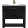 James Martin Vanities Lucian 36" Free Standing Single Basin Vanity Set with Cabinet and Quartz Vanity Top Carbon Oak