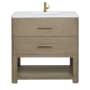 James Martin Vanities Lucian 36" Free Standing Single Basin Vanity Set with Cabinet and Quartz Vanity Top Pebble Oak