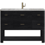James Martin Vanities Lucian 48" Free Standing Single Basin Vanity Set with Cabinet and Quartz Vanity Top Carbon Oak