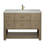 James Martin Vanities Lucian 48" Free Standing Single Basin Vanity Set with Cabinet and Quartz Vanity Top Pebble Oak