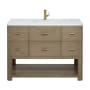 James Martin Vanities Lucian 48" Free Standing Single Basin Vanity Set with Cabinet and Quartz Vanity Top Pebble Oak
