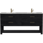 James Martin Vanities Lucian 72" Free Standing Double Basin Vanity Set with Cabinet and Quartz Vanity Top Carbon Oak