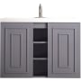 James Martin Vanities Alicante 40" Wall Mounted Single Basin Poplar Wood Vanity Set with Stone Composite Top Grey Smoke