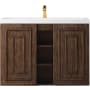 James Martin Vanities Alicante 40" Wall Mounted Single Basin Poplar Wood Vanity Set with Stone Composite Top Mid Century Acacia