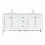 James Martin Vanities Addison 72" Double Basin Wood Vanity Set with 3cm Lime Delight Silestone Quartz Vanity Top, Rectangular Sinks, USB Port and Electrical Outlet Glossy White