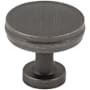Jeffrey Alexander Jules 1-3/8" Modern Industrial Flat Round Mushroom Cabinet / Drawer Knob Brushed Pewter