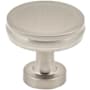 Jeffrey Alexander Jules 1-3/8" Modern Industrial Flat Round Mushroom Cabinet / Drawer Knob Satin Nickel