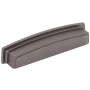 Jeffrey Alexander Renzo 5-1/16" Center to Center Contemporary Square Cabinet Cup Pull / Drawer Cup Handle Brushed Pewter