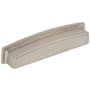 Jeffrey Alexander Renzo 5-1/16" Center to Center Contemporary Square Cabinet Cup Pull / Drawer Cup Handle Satin Nickel