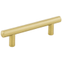 Jeffrey Alexander Key West 3-3/4" Center to Center Smooth Round Cabinet Bar Pull / Drawer Bar Handle Brushed Gold
