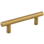 Jeffrey Alexander Key West 3-3/4" Center to Center Smooth Round Cabinet Bar Pull / Drawer Bar Handle Satin Bronze