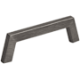 Jeffrey Alexander Ivan 3-3/4" (96mm) Center to Center Mid Century Modern Angled Arch Cabinet Handle / Drawer Pull Brushed Pewter