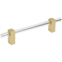 Jeffrey Alexander Spencer 5-1/16" (128 mm) Center to Center Acrylic Cabinet Bar Handle / Acrylic Drawer Bar Pull Brushed Gold