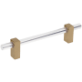 Jeffrey Alexander Spencer 5-1/16" (128 mm) Center to Center Acrylic Cabinet Bar Handle / Acrylic Drawer Bar Pull Satin Bronze