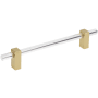 Jeffrey Alexander Spencer 6-5/16" (160 mm) Center to Center Acrylic Clear Cabinet Bar Handle / Drawer Bar Pull Brushed Gold