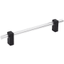 Jeffrey Alexander Spencer 6-5/16" (160 mm) Center to Center Acrylic Clear Cabinet Bar Handle / Drawer Bar Pull Matte Black