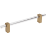 Jeffrey Alexander Spencer 6-5/16" (160 mm) Center to Center Acrylic Clear Cabinet Bar Handle / Drawer Bar Pull Satin Bronze