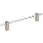 Jeffrey Alexander Spencer 6-5/16" (160 mm) Center to Center Acrylic Clear Cabinet Bar Handle / Drawer Bar Pull Satin Nickel