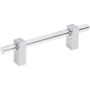 Jeffrey Alexander Spencer 3-3/4" (96 mm) Center to Center Acrylic Cabinet Bar Handle / Acrylic Drawer Bar Pull Polished Chrome