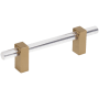 Jeffrey Alexander Spencer 3-3/4" (96 mm) Center to Center Acrylic Cabinet Bar Handle / Acrylic Drawer Bar Pull Satin Bronze