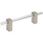 Jeffrey Alexander Spencer 3-3/4" (96 mm) Center to Center Acrylic Cabinet Bar Handle / Acrylic Drawer Bar Pull Satin Nickel