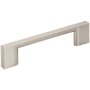 Jeffrey Alexander Sutton Pack of (25) - 3-3/4" (96 mm) Center to Center Squared Sleek Cabinet Handles / Drawer Pulls Satin Nickel