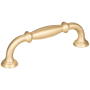 Jeffrey Alexander Tiffany 3-3/4" (96 mm) Center to Center Classic Transitional Barrel Cabinet Handle / Drawer Pull Brushed Gold