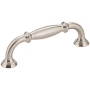 Jeffrey Alexander Tiffany 3-3/4" (96 mm) Center to Center Classic Transitional Barrel Cabinet Handle / Drawer Pull Satin Nickel