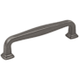 Jeffrey Alexander Fontana 5-1/16" (128mm) Center to Center Elegant Squared Cabinet Handle / Drawer Pull Brushed Pewter