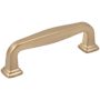 Jeffrey Alexander Fontana 3-3/4" (96mm) Center to Center Elegant Curved Square Cabinet Handle / Drawer Pull Satin Bronze