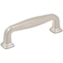 Jeffrey Alexander Fontana 3-3/4" (96mm) Center to Center Elegant Curved Square Cabinet Handle / Drawer Pull Satin Nickel