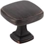 Jeffrey Alexander Fontana 1-3/8" Contemporary Ridged Square Cabinet / Drawer Knob Brushed Oil Rubbed Bronze