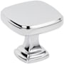 Jeffrey Alexander Fontana 1-3/8" Contemporary Ridged Square Cabinet / Drawer Knob Polished Chrome